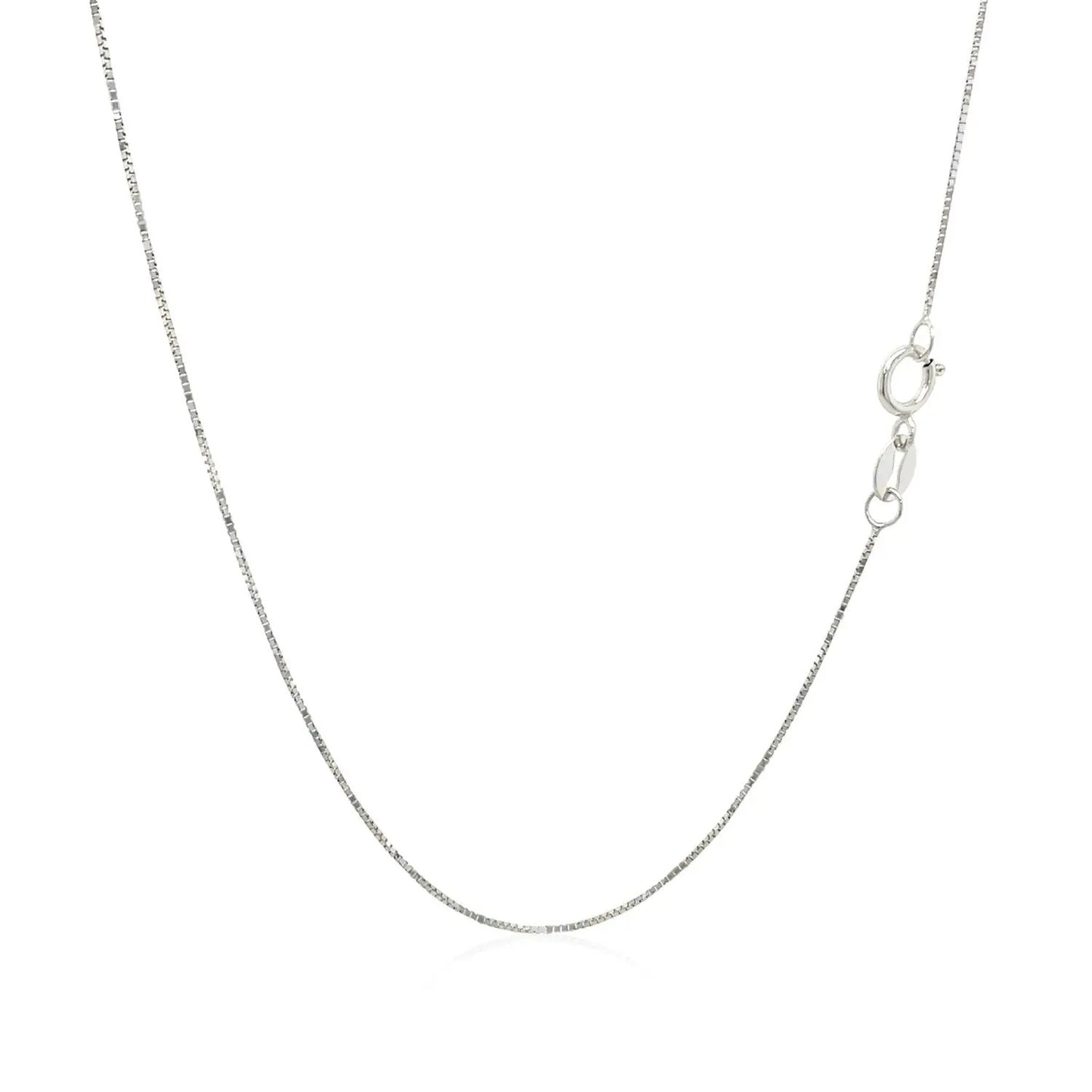10k white gold classic box chain necklace 0.45mm with secure clasp by Bids.com on Tampa Home & Garden Store