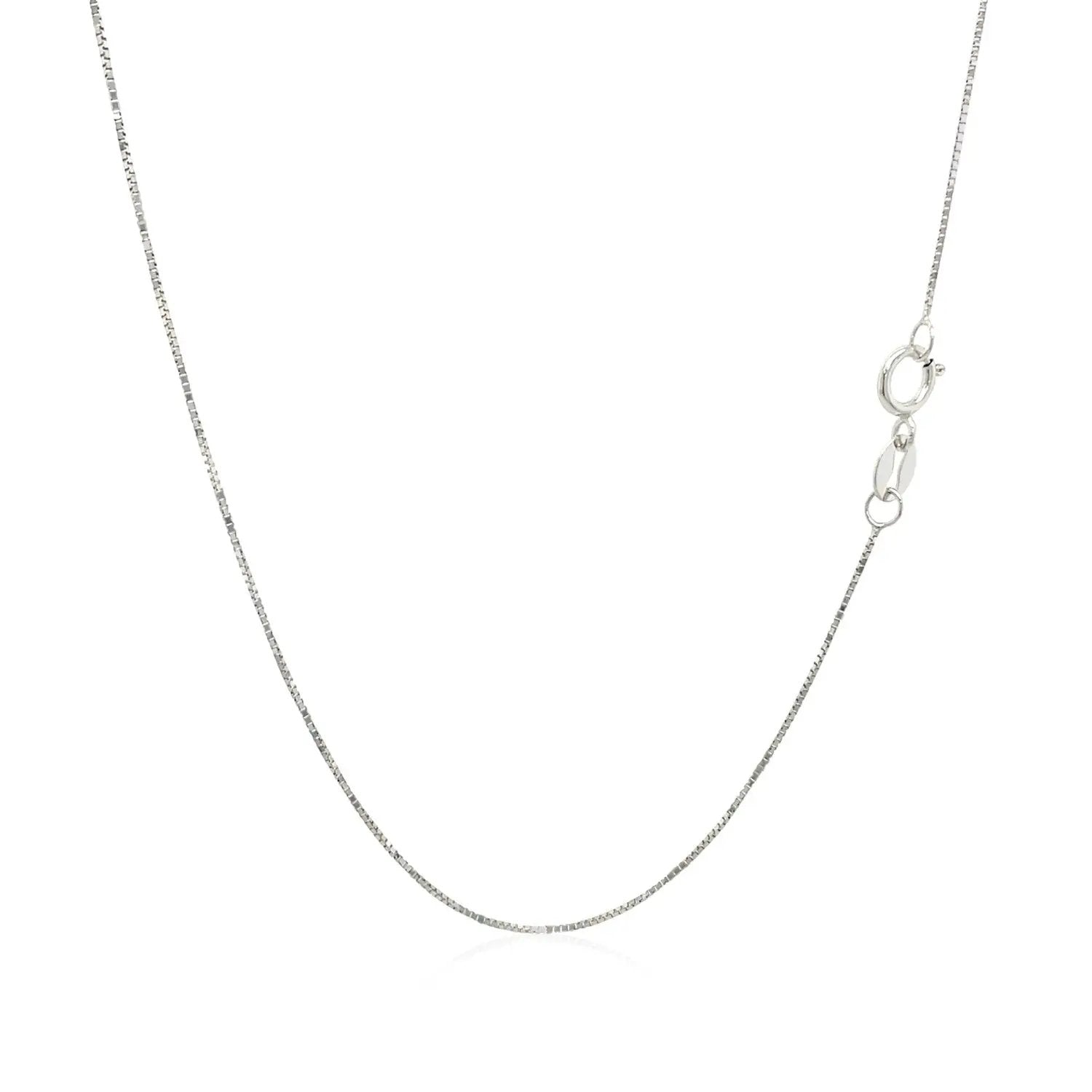 10k white gold classic box chain necklace 0.45mm with secure clasp by Bids.com on Tampa Home & Garden Store