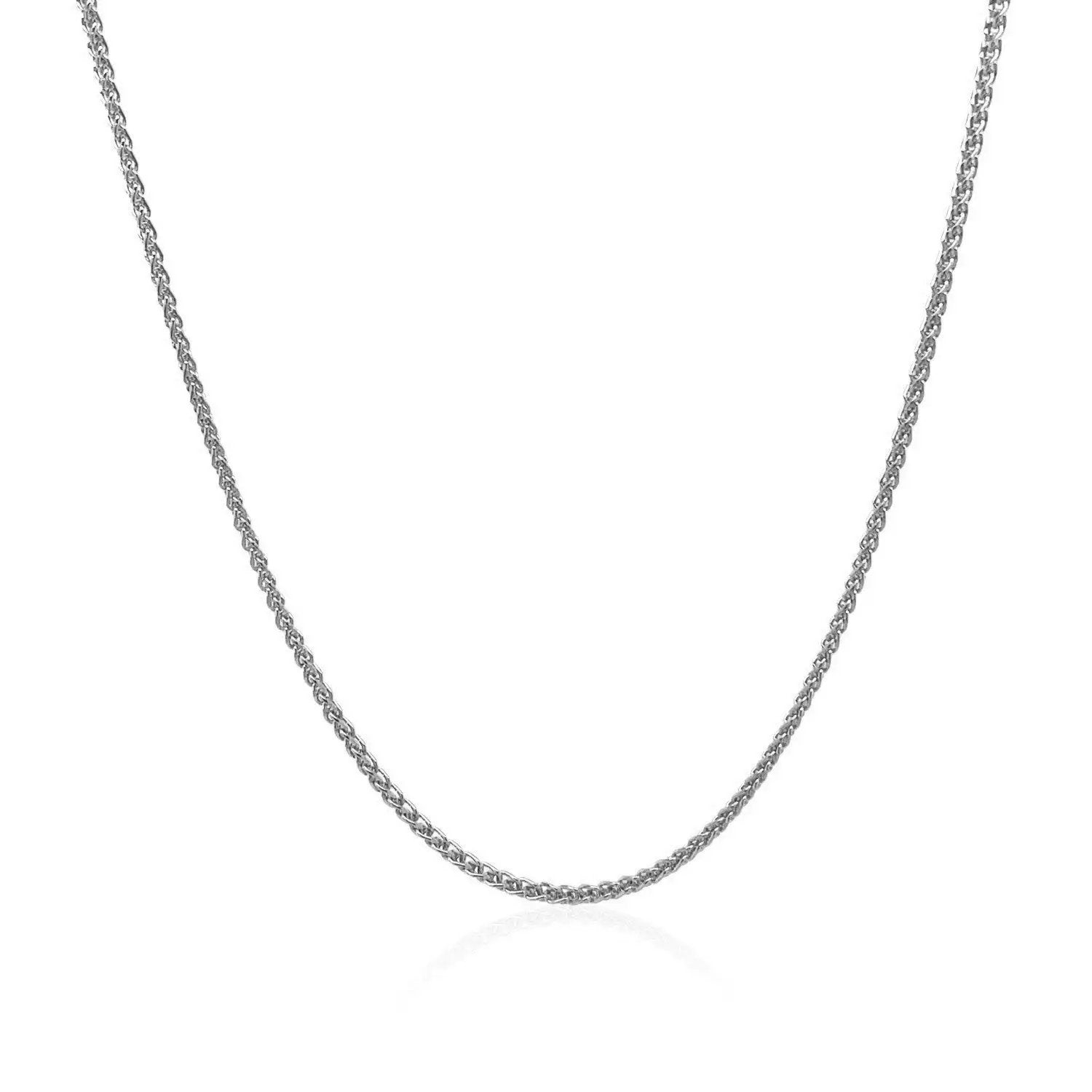 Necklace 14k white gold diamond-cut round wheat chain 1.2mm by Bids.com on Tampa Home & Garden Store