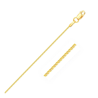 14k yellow gold round wheat chain necklace 1.0mm with lobster clasp on Tampa Home & Garden Store