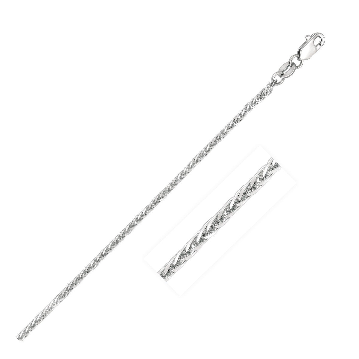 14k white gold square wheat chain necklace 1.8mm by Bids.com on Tampa Home & Garden Store