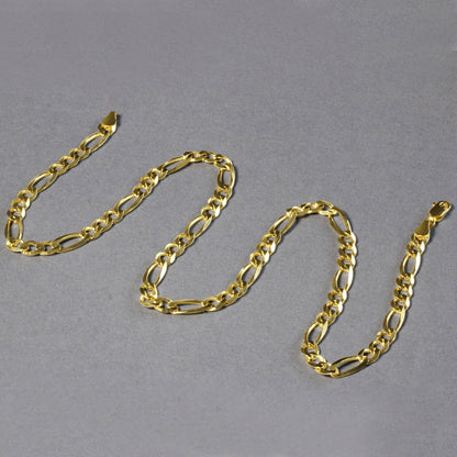 10K yellow gold solid Figaro chain necklace, 5.30 mm width, polished links, Bids.com on Tampa Home & Garden Store