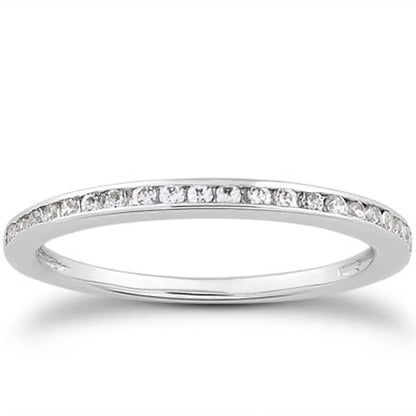 14k white gold slim channel-set diamond wedding ring band, Bids.com on Tampa Home & Garden Store