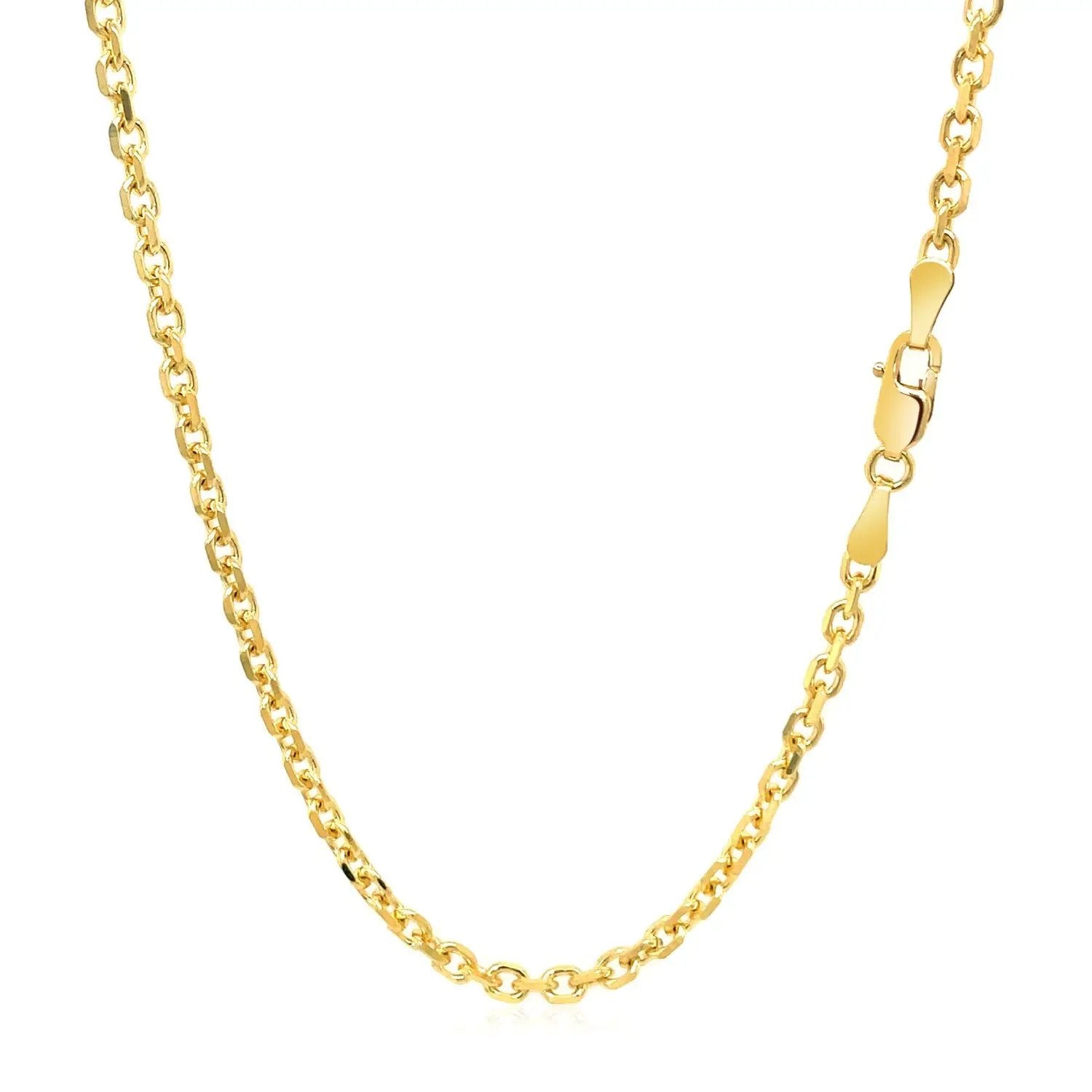 2.6mm 14k yellow gold diamond-cut cable link chain necklace with lobster clasp on Tampa Home & Garden Store