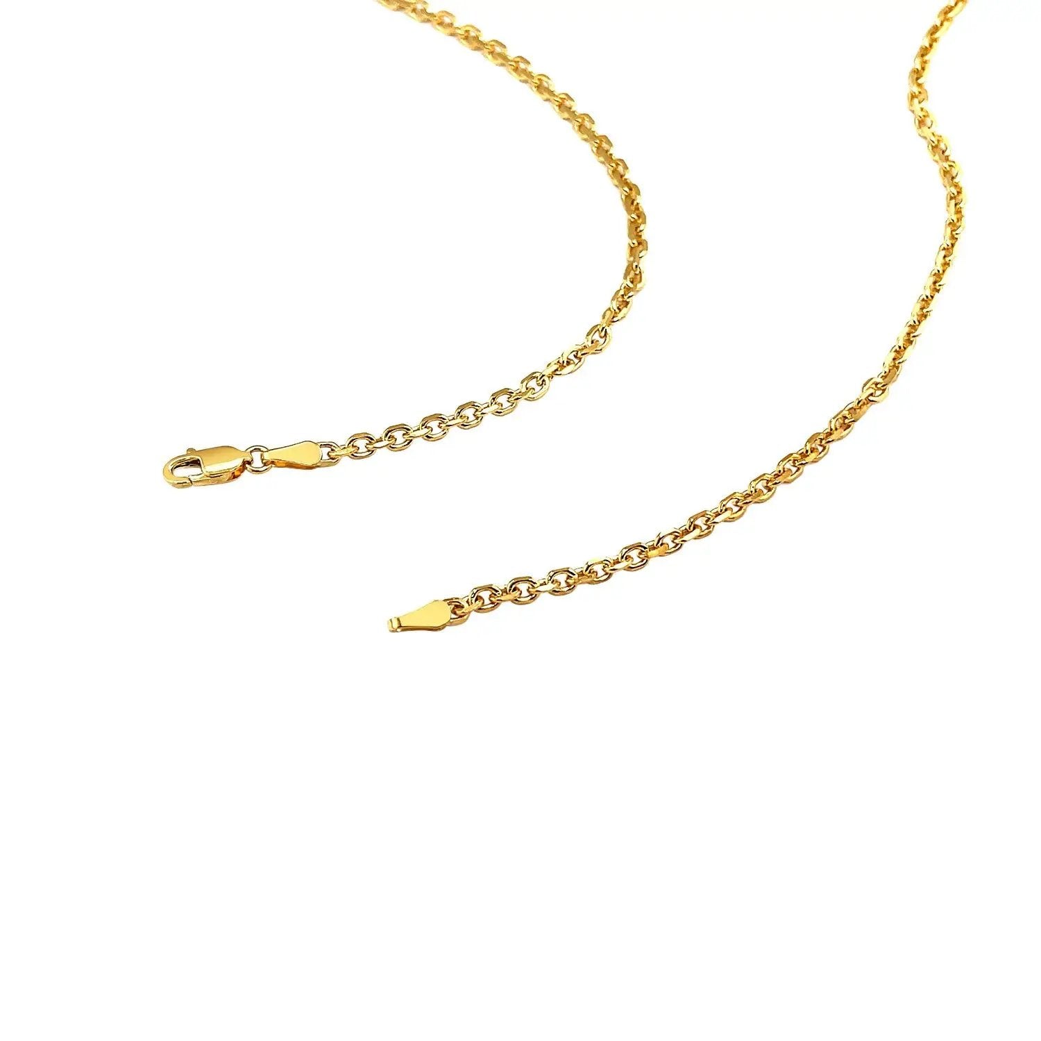 2.6mm 14k yellow gold diamond-cut cable link chain necklace by Bids.com on Tampa Home & Garden Store