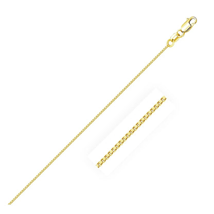 14k yellow gold classic box chain necklace 0.7mm with lobster clasp on Tampa Home & Garden Store