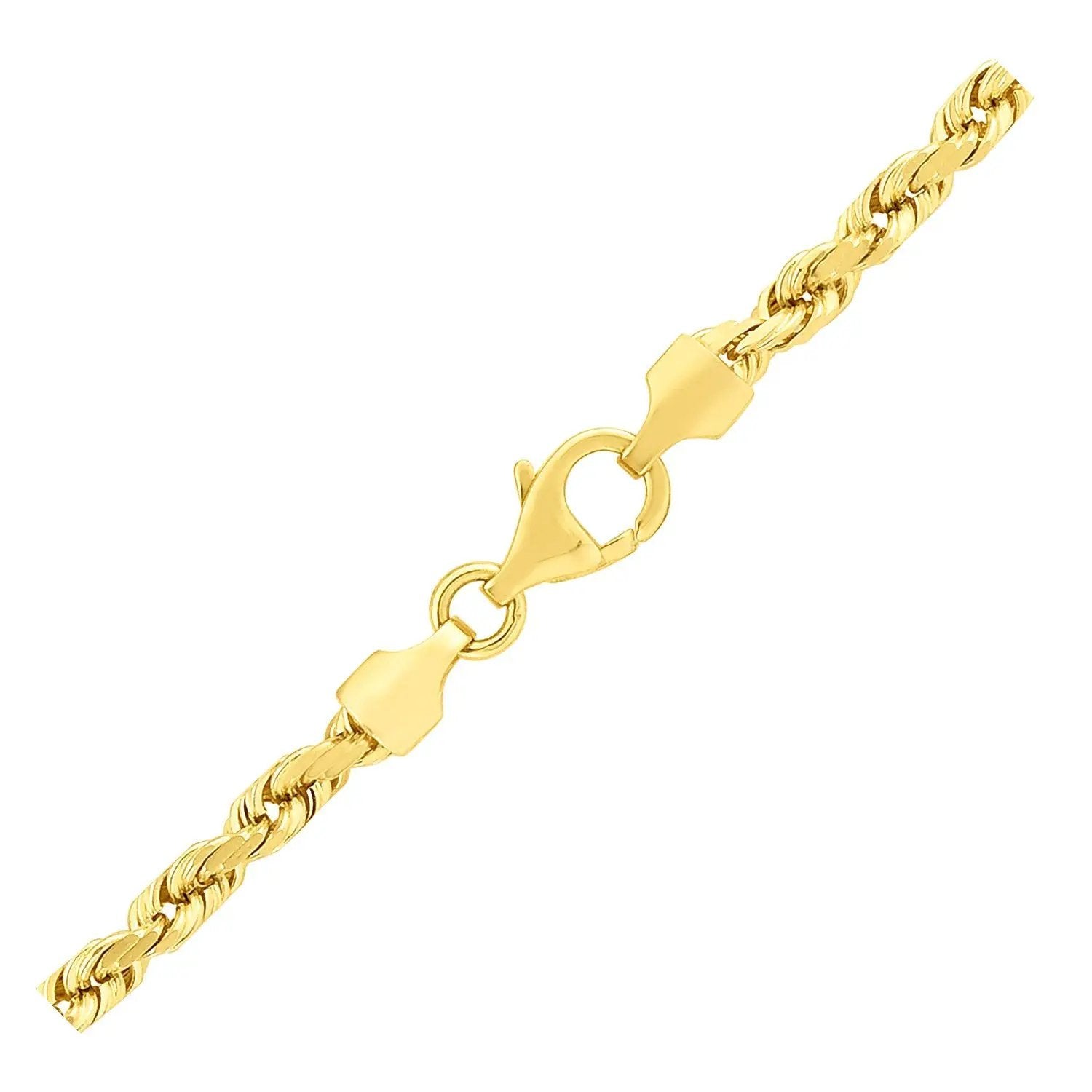 Necklace 3.5mm 14k yellow gold solid diamond-cut rope chain by Bids.com with lobster clasp on Tampa Home & Garden Store