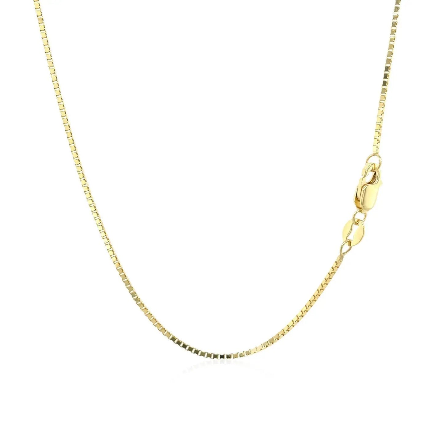 14k Yellow Gold Classic Box Chain Necklace 1.0mm by Bids.com clasp visible on Tampa Home & Garden Store