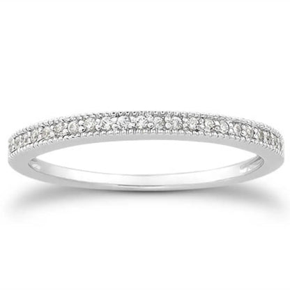 14k white gold diamond micro pavé milgrain wedding ring band by Bids.com on Tampa Home & Garden Store