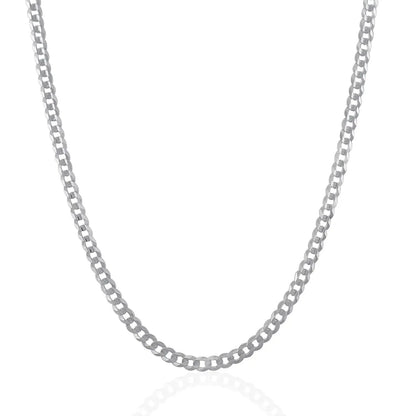 3.6mm 14k white gold solid curb chain necklace by Bids.com on Tampa Home & Garden Store
