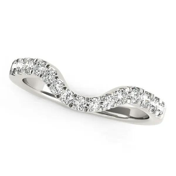 14k white gold curved diamond wedding ring, 1/3 cttw, by Bids.com on Tampa Home & Garden Store