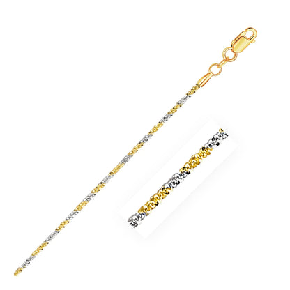 Two-tone 14k white and yellow gold sparkle chain necklace 1.5mm by Bids.com on Tampa Home & Garden Store