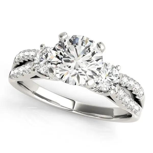 14k white gold split-shank 3-stone diamond engagement ring, 2 cttw, by Bids.com on Tampa Home & Garden Store