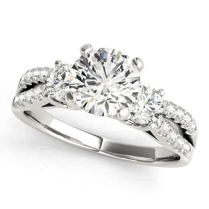 14k white gold split-shank 3-stone diamond engagement ring, 2 cttw, by Bids.com on Tampa Home & Garden Store