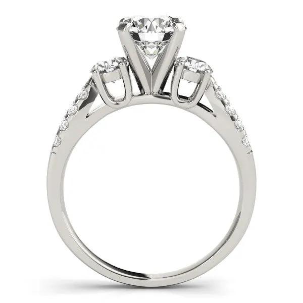 14k white gold engagement ring with split shank and 3 round diamonds totaling 2 cttw on Tampa Home & Garden Store