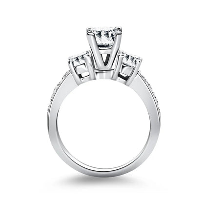 14k white gold three stone engagement ring with diamond band, Bids.com on Tampa Home & Garden Store