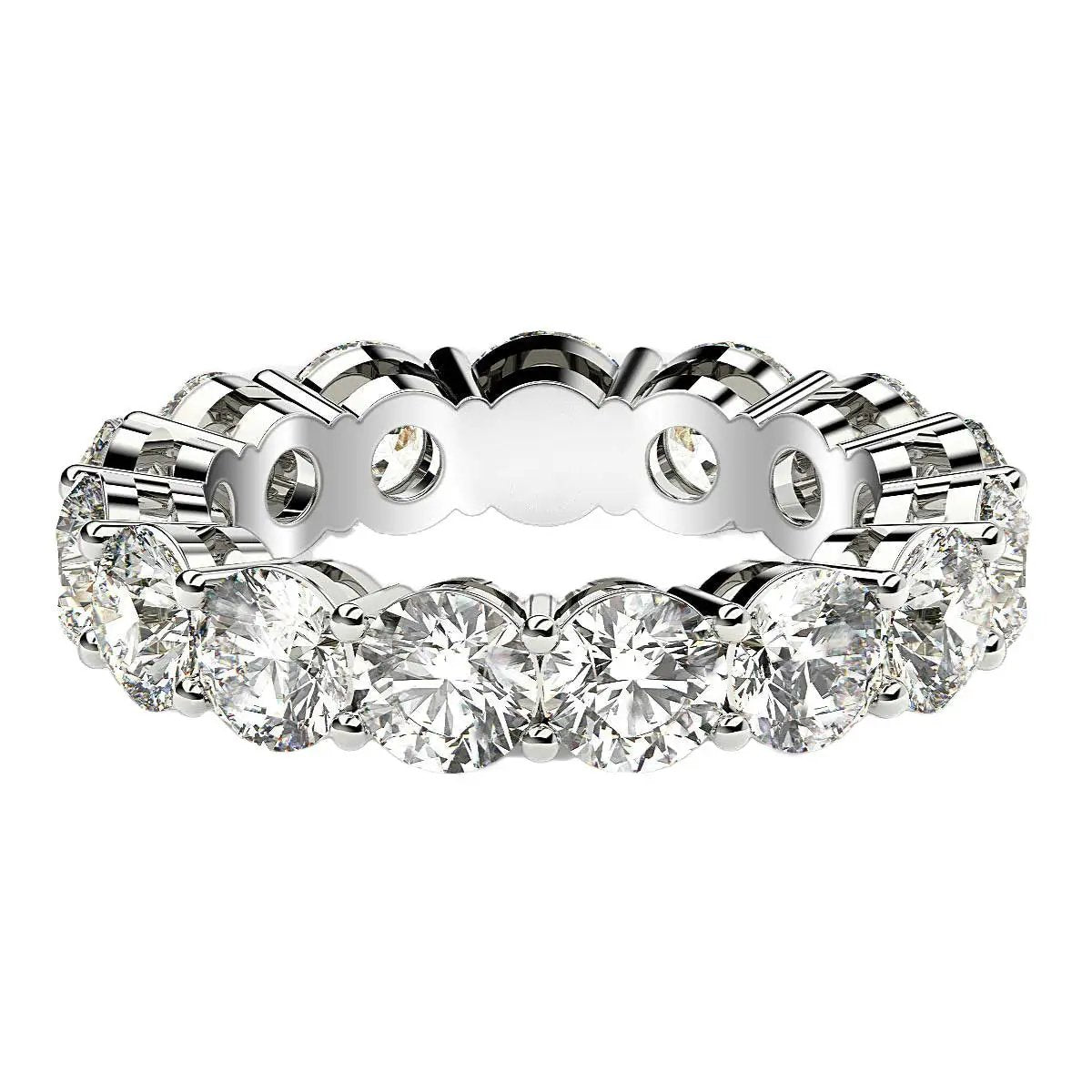 Round cut lab grown diamond eternity ring in 14k white gold 5 cttw FG/VS2 on Tampa Home & Garden Store