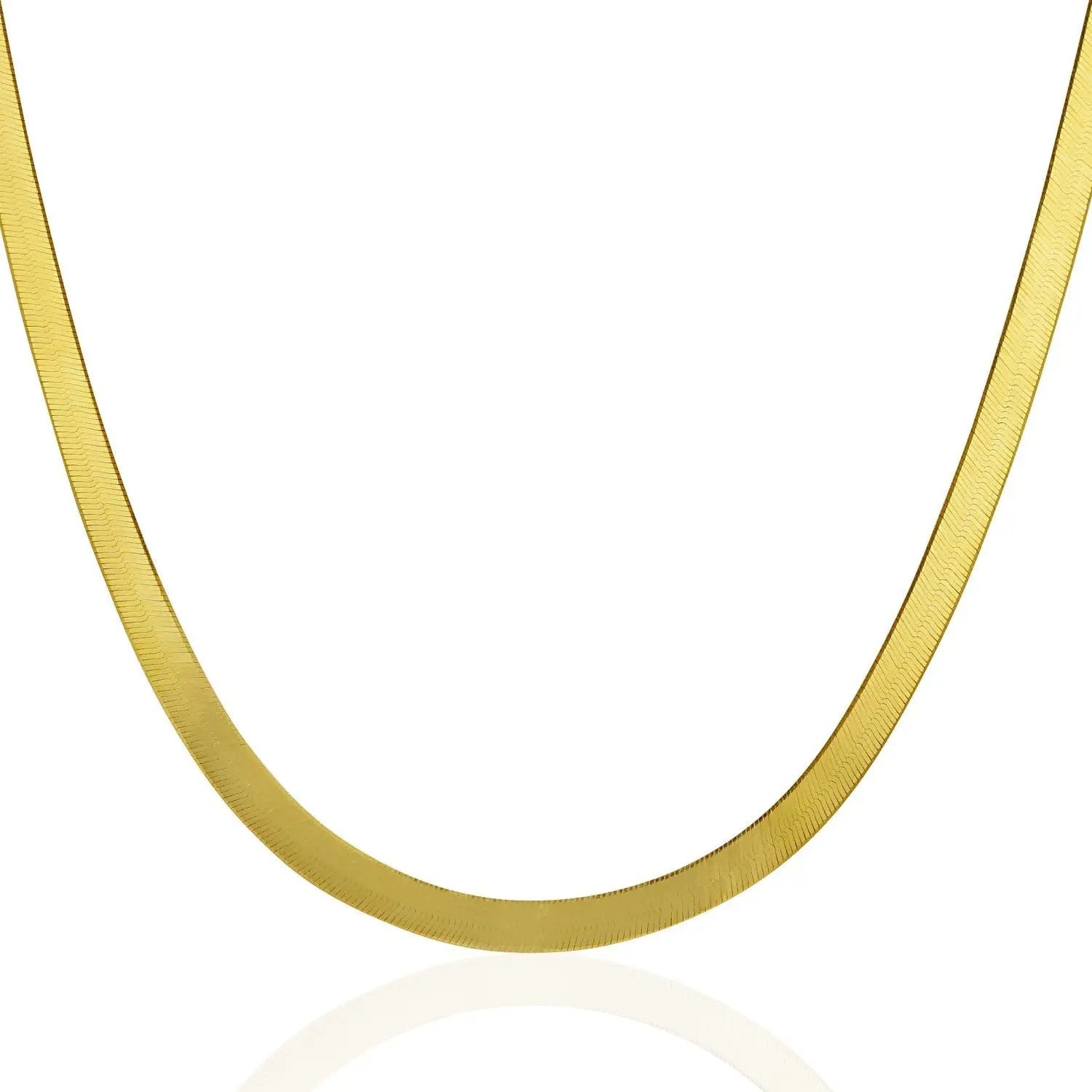 Herringbone chain necklace 5.0mm, 14k yellow gold, super flex on Tampa Home & Garden Store