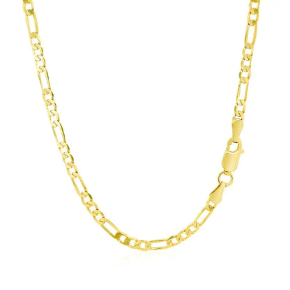 Figaro chain necklace 3.1mm 14k yellow gold solid with lobster clasp on Tampa Home & Garden Store