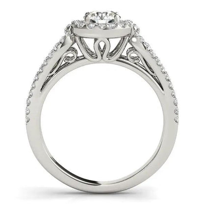 14k white gold diamond engagement ring with teardrop split shank and pavé side diamonds, 7/8 cttw, Bids.com on Tampa Home & Garden Store