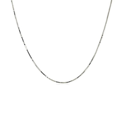 18k white gold box chain necklace 0.6mm Bids.com on Tampa Home & Garden Store