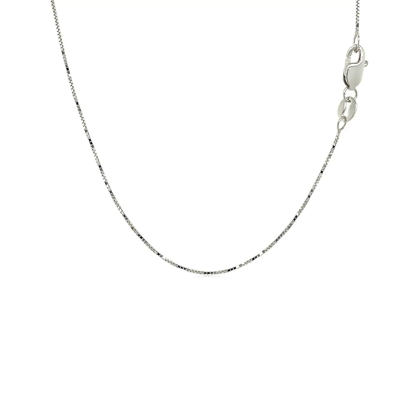 18k White Gold Box Chain Necklace 0.6mm, delicate box-link chain with lobster clasp by Bids.com on Tampa Home & Garden Store