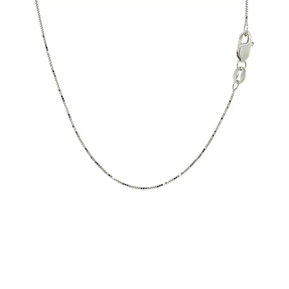 18k White Gold Box Chain Necklace 0.6mm, delicate box-link chain with lobster clasp by Bids.com on Tampa Home & Garden Store