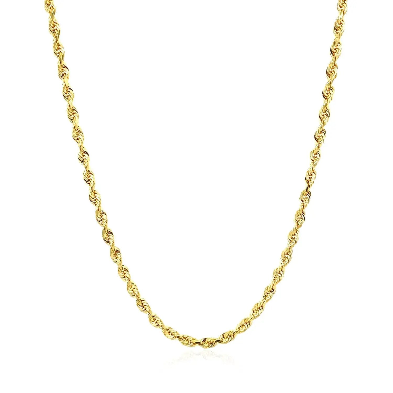2.5mm 14k yellow gold solid diamond-cut rope chain necklace by Bids.com on Tampa Home & Garden Store
