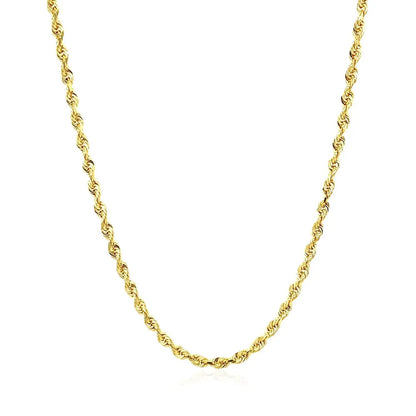 2.5mm 14k yellow gold solid diamond-cut rope chain necklace by Bids.com on Tampa Home & Garden Store