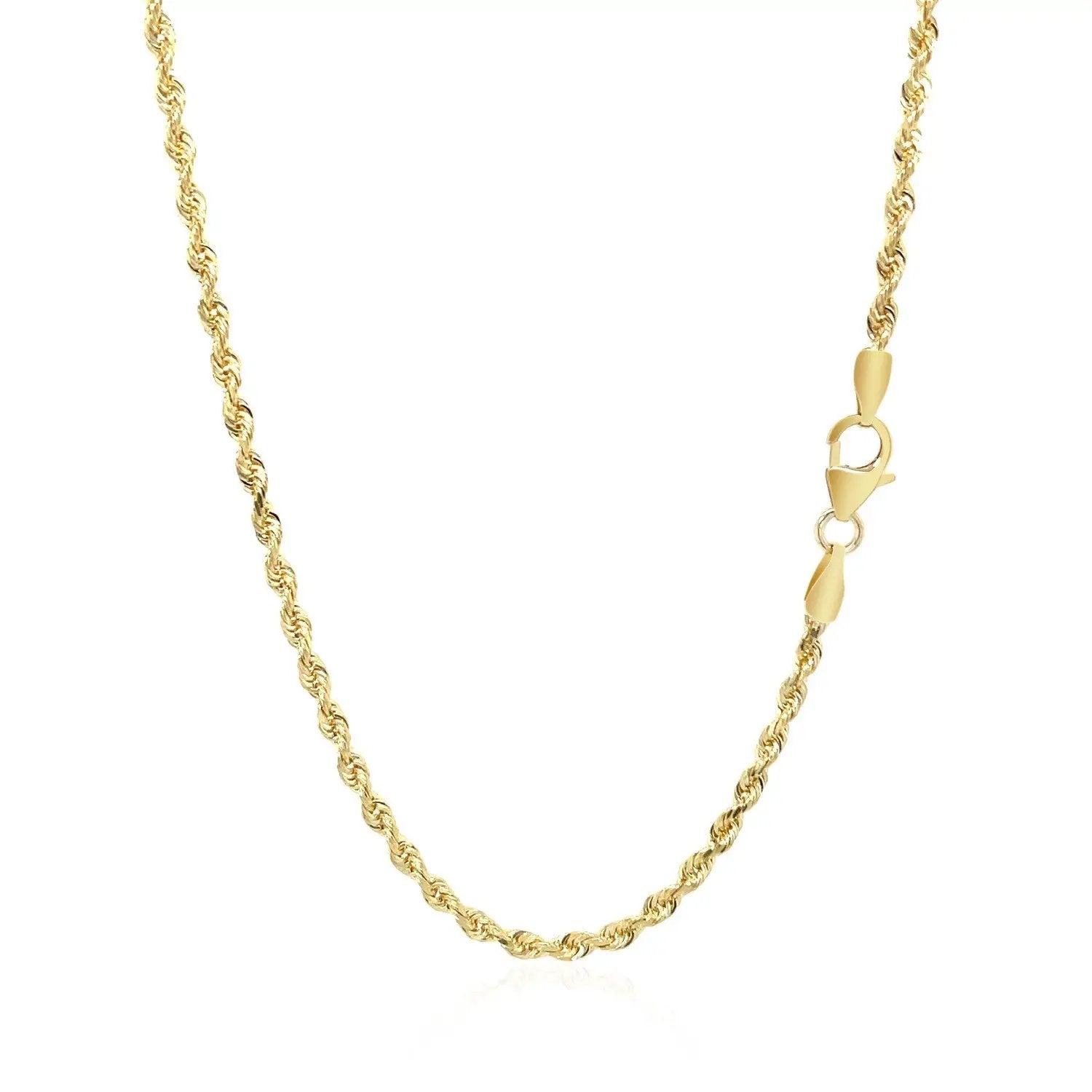 14k yellow gold solid diamond-cut rope chain necklace 2.5mm with lobster clasp by Bids.com on Tampa Home & Garden Store
