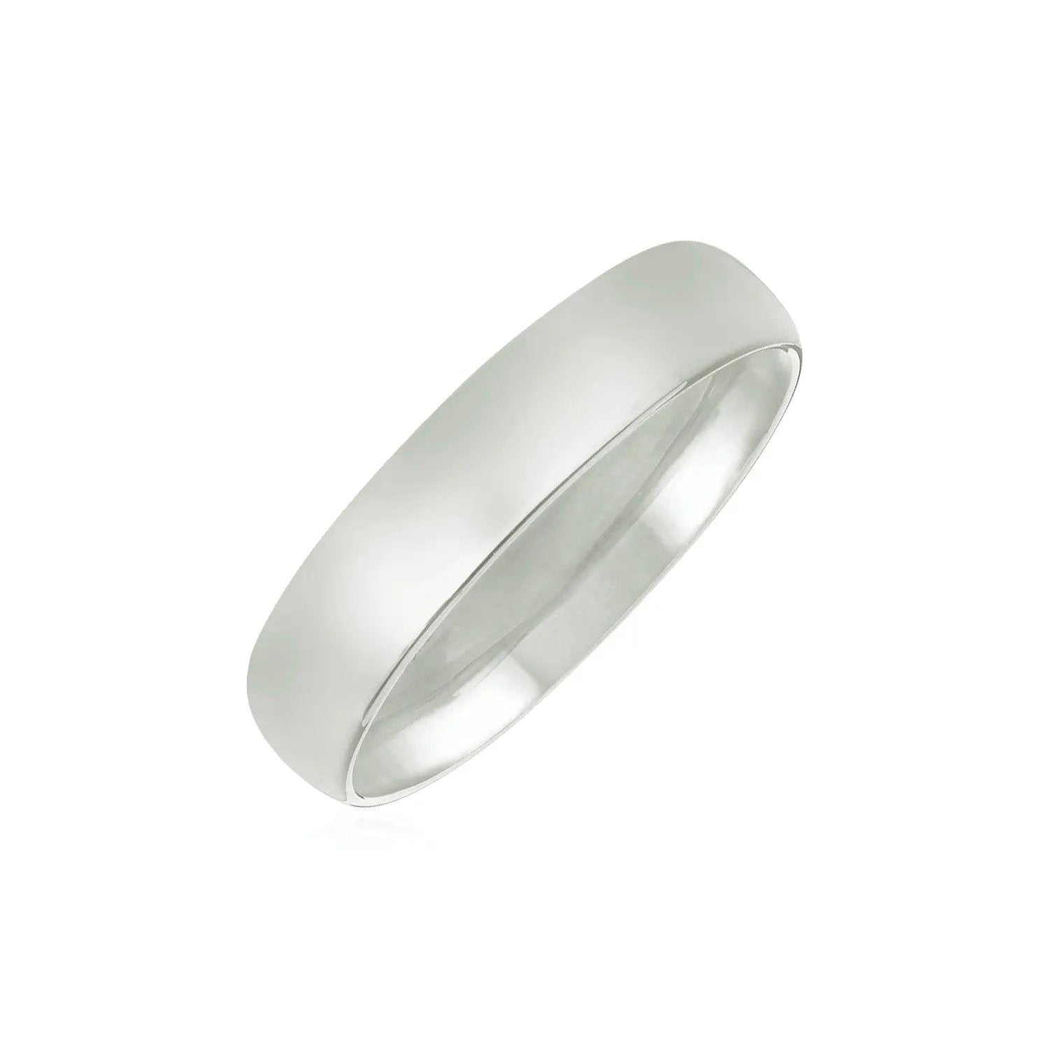 Wedding band 14k white gold 5mm comfort-fit, polished, by Bids.com on Tampa Home & Garden Store