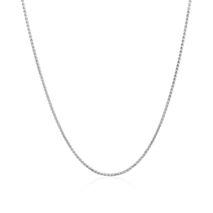 14k White Gold Diamond-Cut Round Wheat Chain Necklace 1.0mm Bids.com on Tampa Home & Garden Store