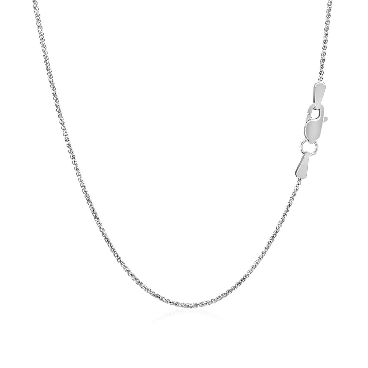 14k White Gold Diamond-Cut Round Wheat Chain Necklace 1.0mm Bids.com on Tampa Home & Garden Store