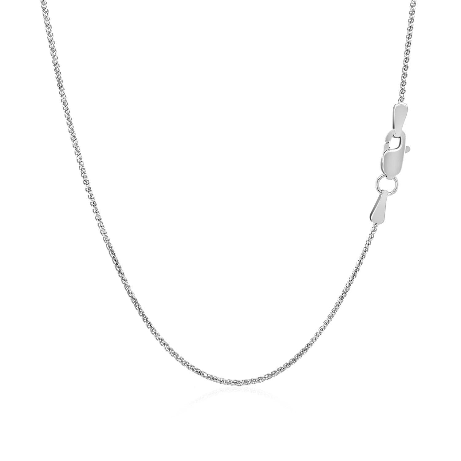 14k White Gold Diamond-Cut Round Wheat Chain Necklace 1.0mm Bids.com on Tampa Home & Garden Store