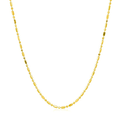 14k yellow gold diamond-cut alternating bead chain necklace 1.2mm by Bids.com on Tampa Home & Garden Store