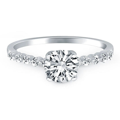 14k white gold engagement ring with large center stone and shared-prong accents, Bids.com on Tampa Home & Garden Store