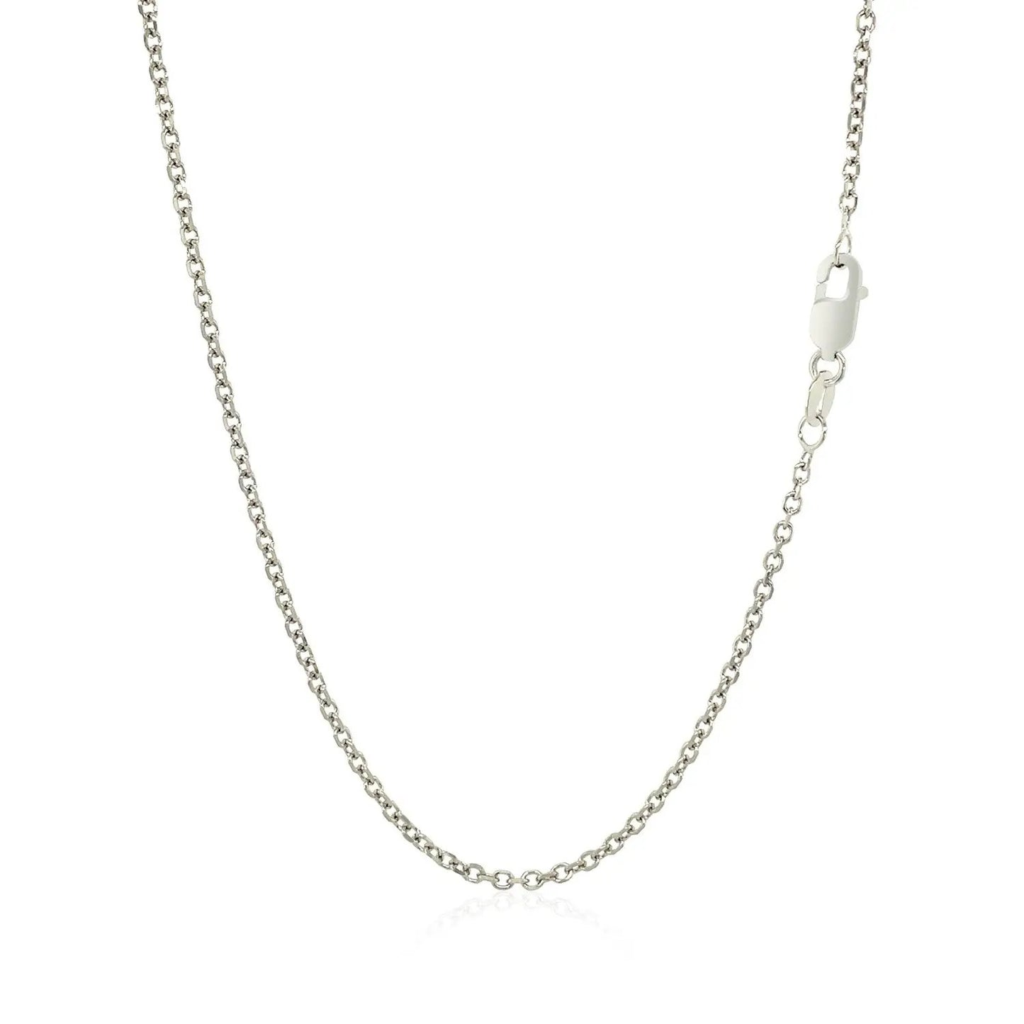 14k white gold diamond-cut cable link necklace 1.5mm by Bids.com with lobster clasp on Tampa Home & Garden Store