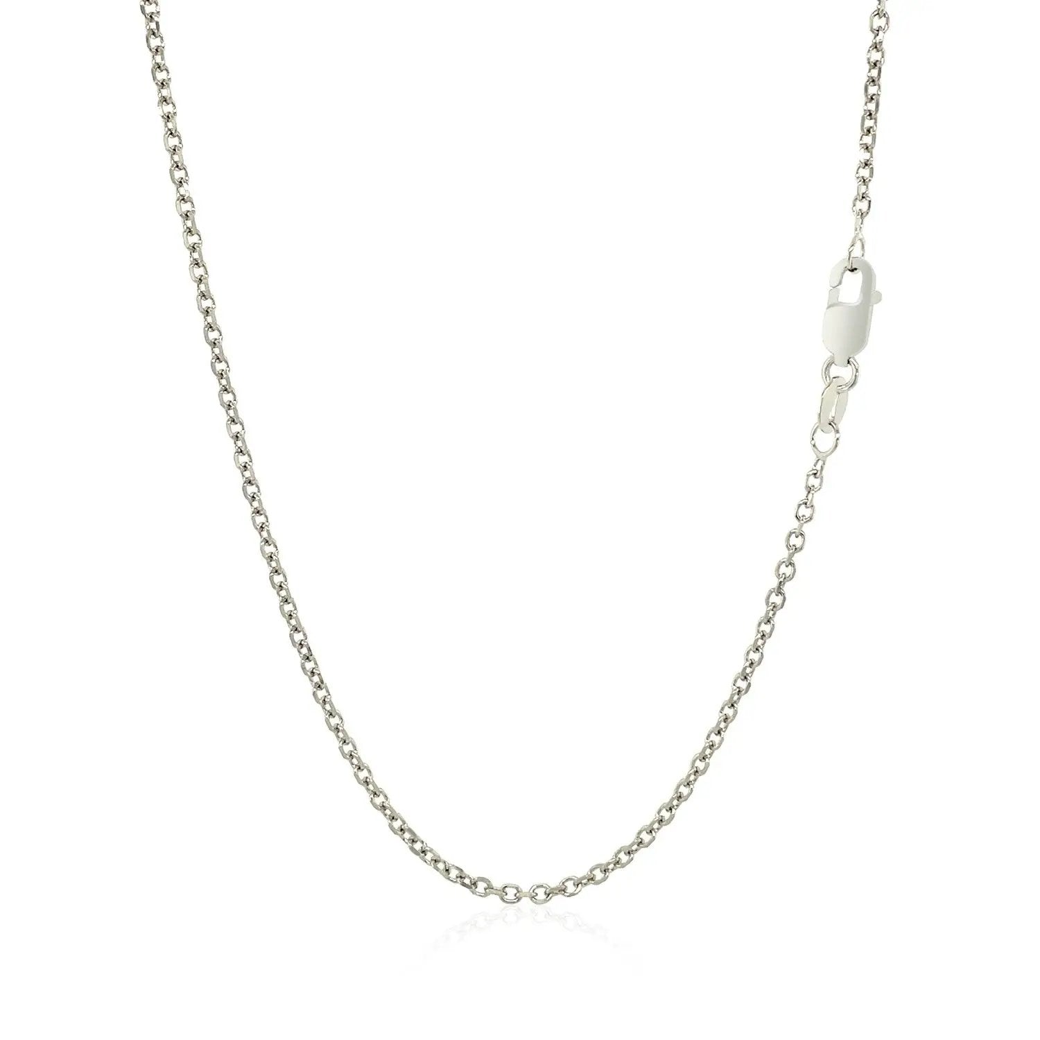 14k white gold diamond-cut cable link necklace 1.5mm by Bids.com with lobster clasp on Tampa Home & Garden Store