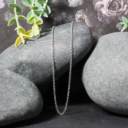 14k white gold diamond cut cable link chain necklace 1.5mm by Bids.com on Tampa Home & Garden Store