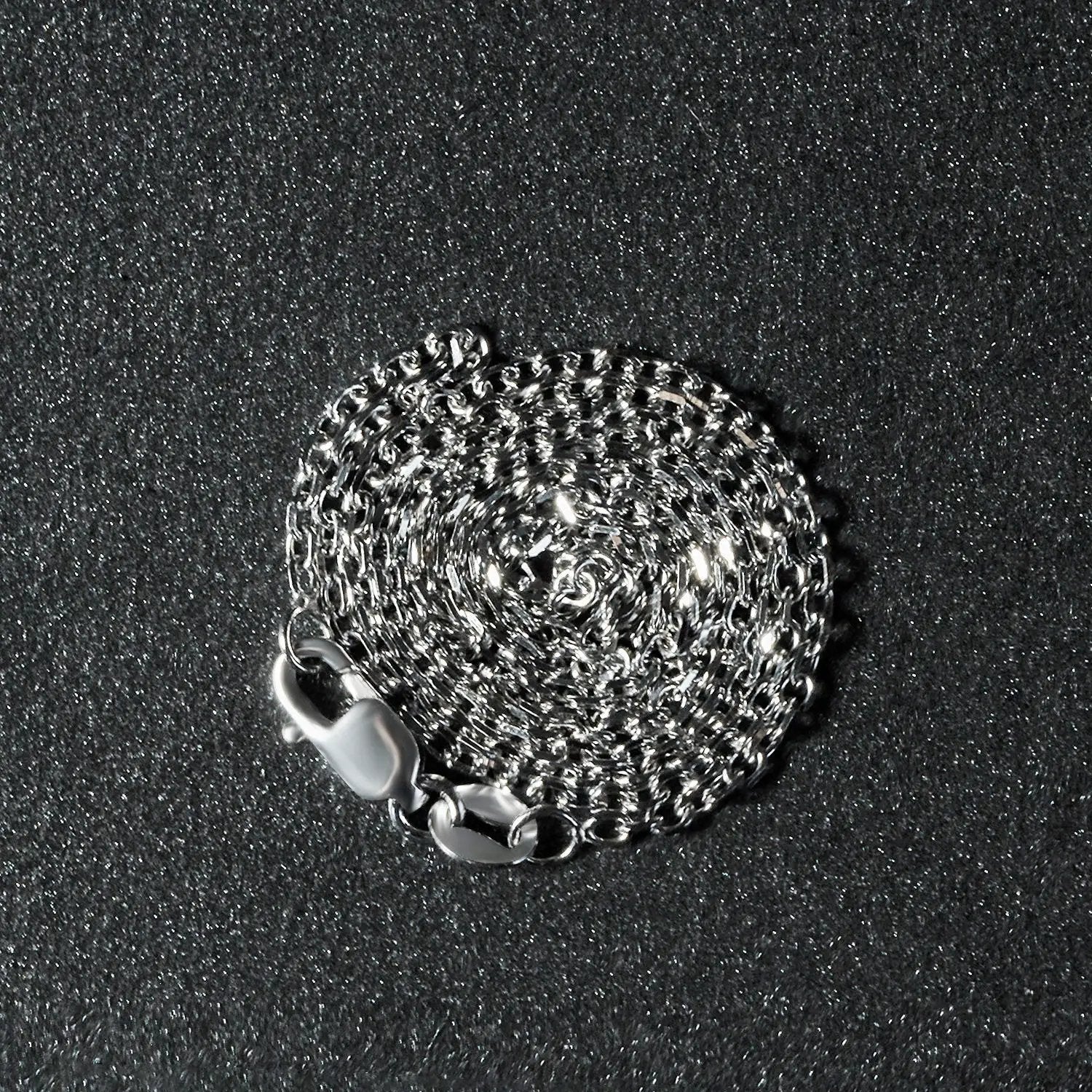 14k white gold diamond-cut cable link chain necklace 1.5mm on Tampa Home & Garden Store