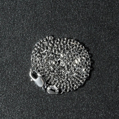 14k white gold diamond-cut cable link chain necklace 1.5mm on Tampa Home & Garden Store
