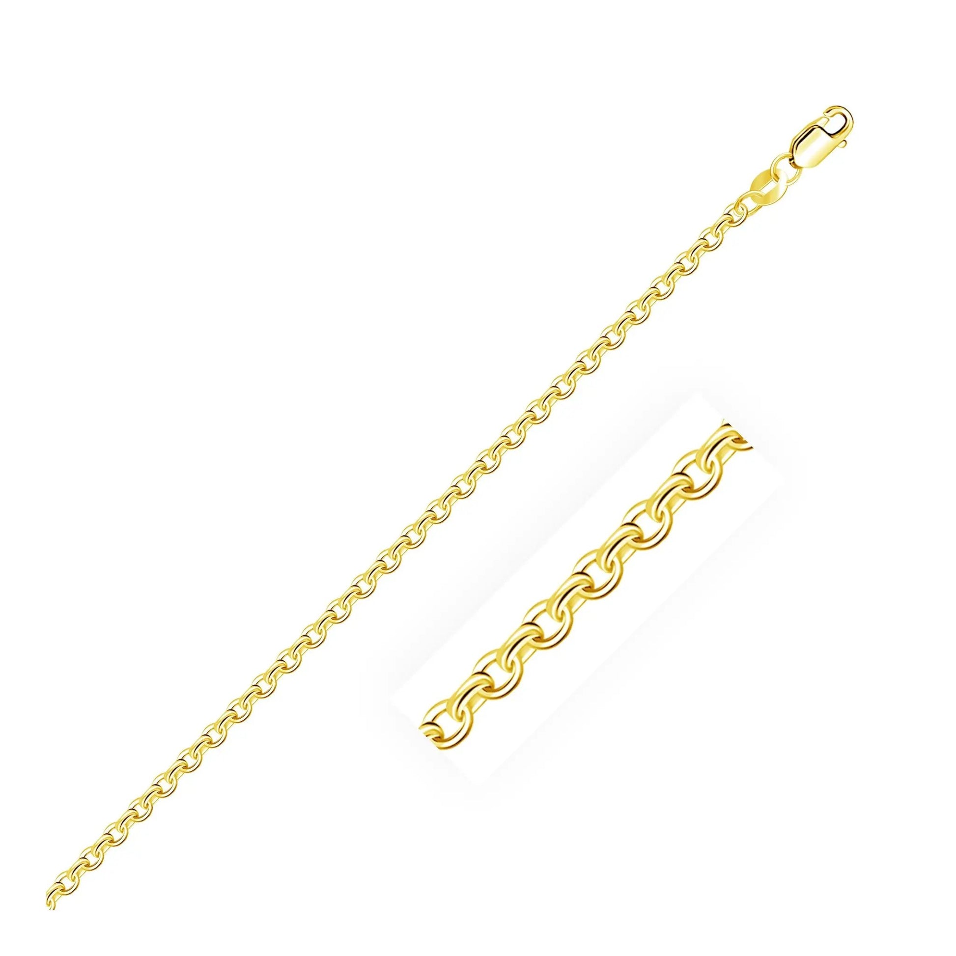 2.3mm 14k yellow gold diamond-cut cable link chain necklace with lobster clasp on Tampa Home & Garden Store