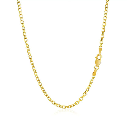 Cable chain necklace, 2.3mm, 14k yellow gold, diamond-cut links, lobster clasp on Tampa Home & Garden Store
