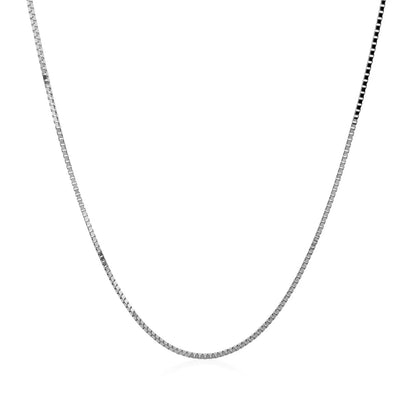 14k white gold classic box chain necklace 0.8mm by Bids.com on Tampa Home & Garden Store