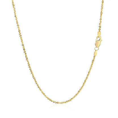 14k yellow gold sparkle chain necklace 1.1mm, lobster clasp on Tampa Home & Garden Store