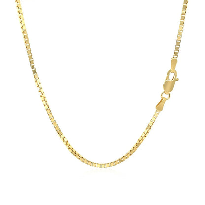14k yellow gold classic box chain necklace 1.4mm, square-link design by Bids.com on Tampa Home & Garden Store