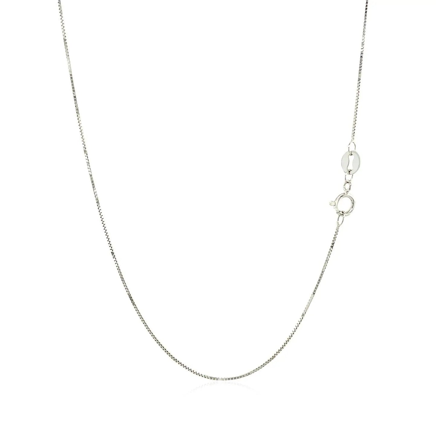 Bids.com 10k white gold classic box chain necklace 0.6mm with lobster clasp on Tampa Home & Garden Store