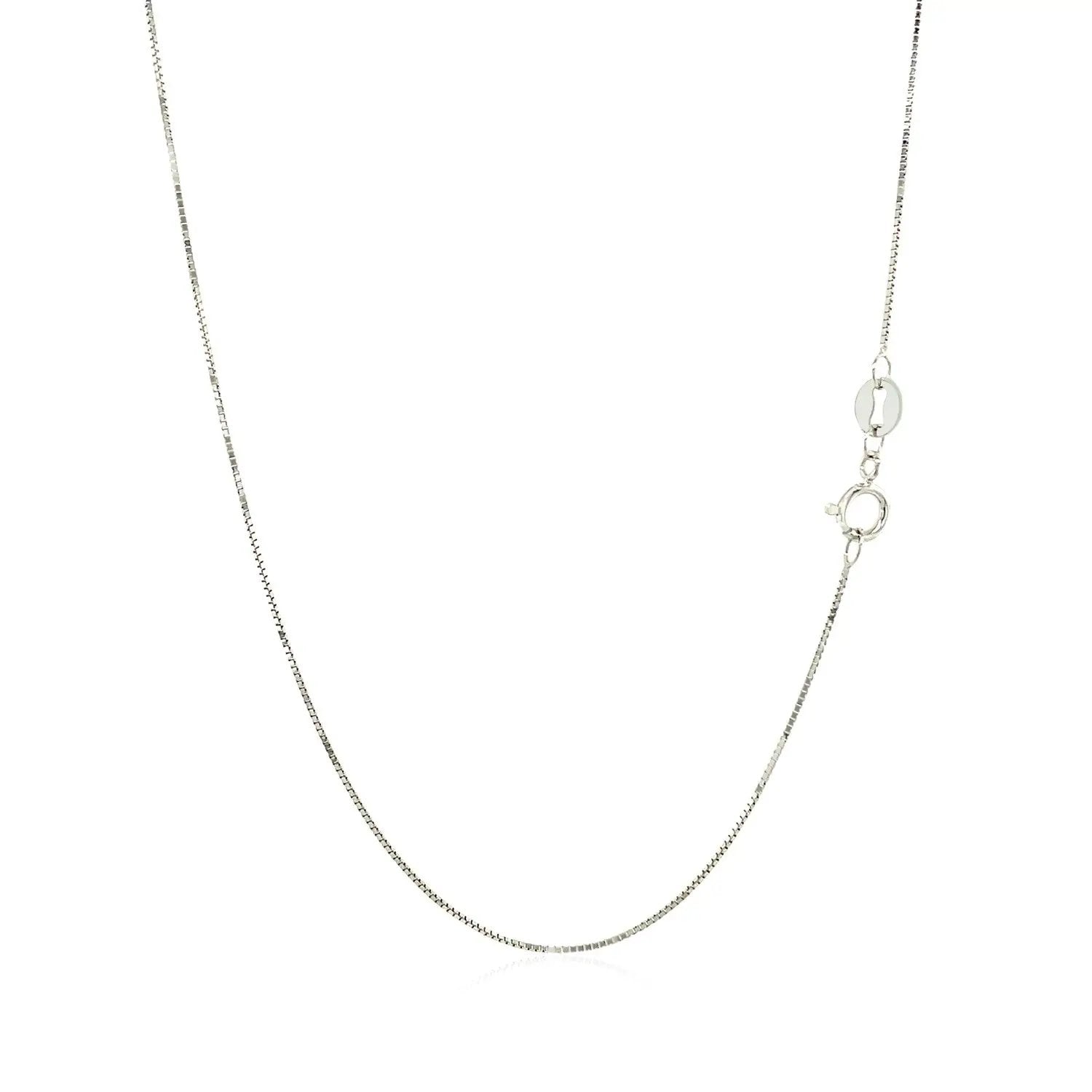 Bids.com 10k white gold classic box chain necklace 0.6mm with lobster clasp on Tampa Home & Garden Store