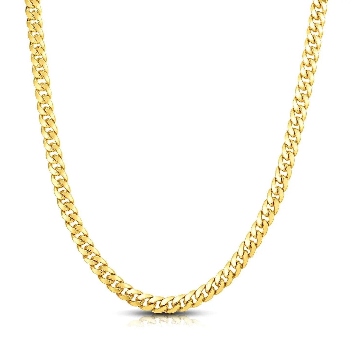 7.0mm 14k yellow gold Classic Miami Cuban solid chain necklace on Tampa Home & Garden Store