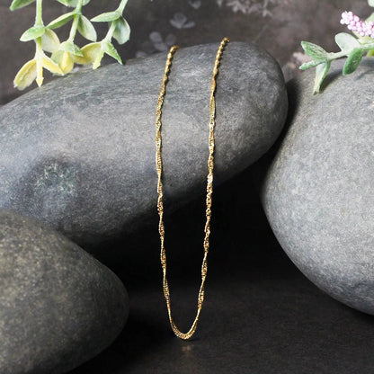 14k yellow gold Singapore chain necklace 1.5mm by Bids.com on Tampa Home & Garden Store